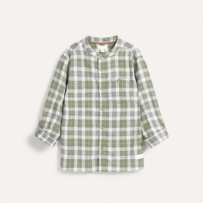 Kids Green/White Checked Shirt