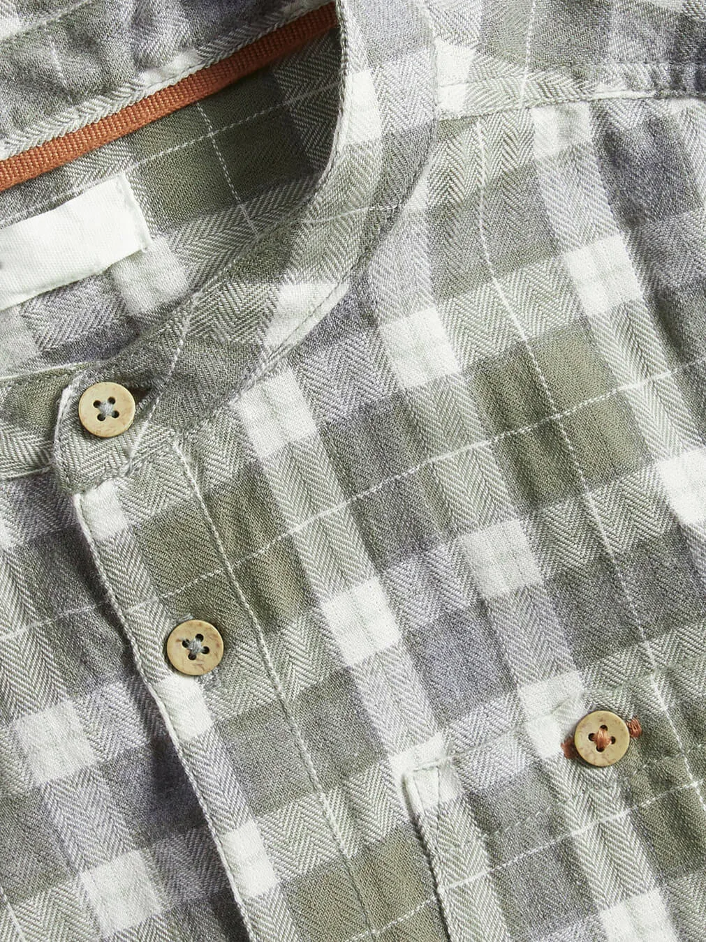 Kids Green/White Checked Shirt - obrazek 2
