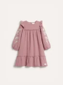 Girls Pink Floral Print Dress