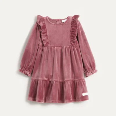 Baby Lilac/Red Velour Dress