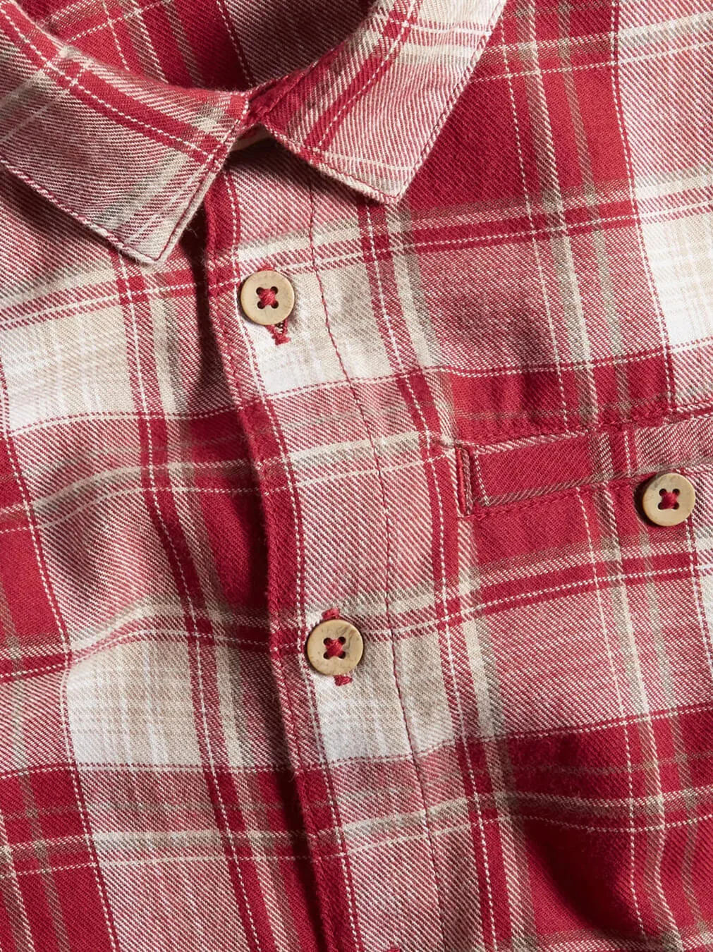 Kids' Red/White Checked Shirt - obrazek 2